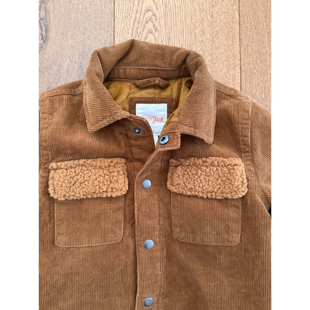 Cat & Jack Corduroy Jacket Toddler Boys 2T Brown Excellent Sherpa Trim Shacket